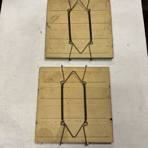 Vintage Pair Of 2 USOTCO Romany Hand Painted Black 6” Tile Floral Flowers MCM - Picture 5 of 7